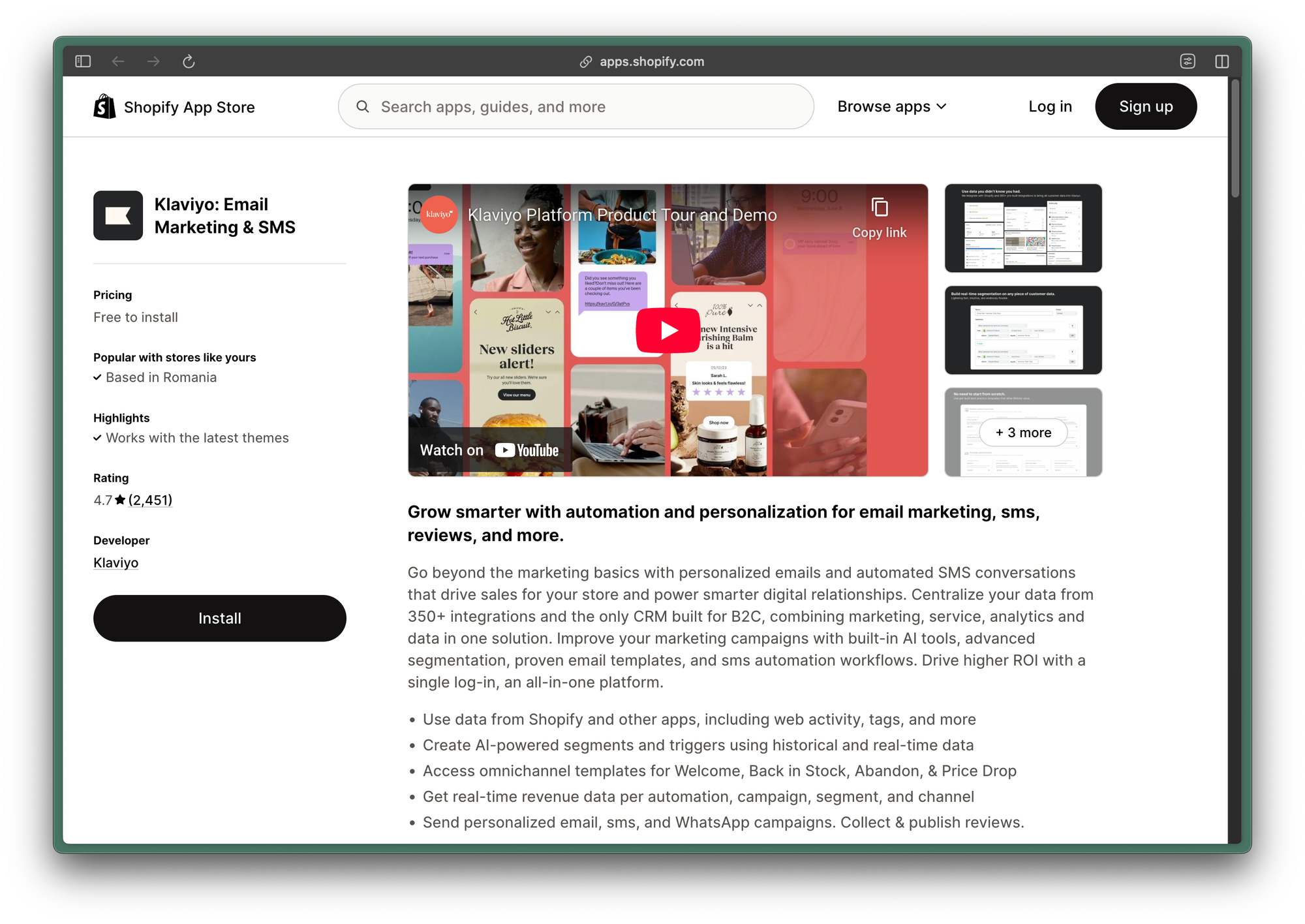 Kaviyo Shopify app