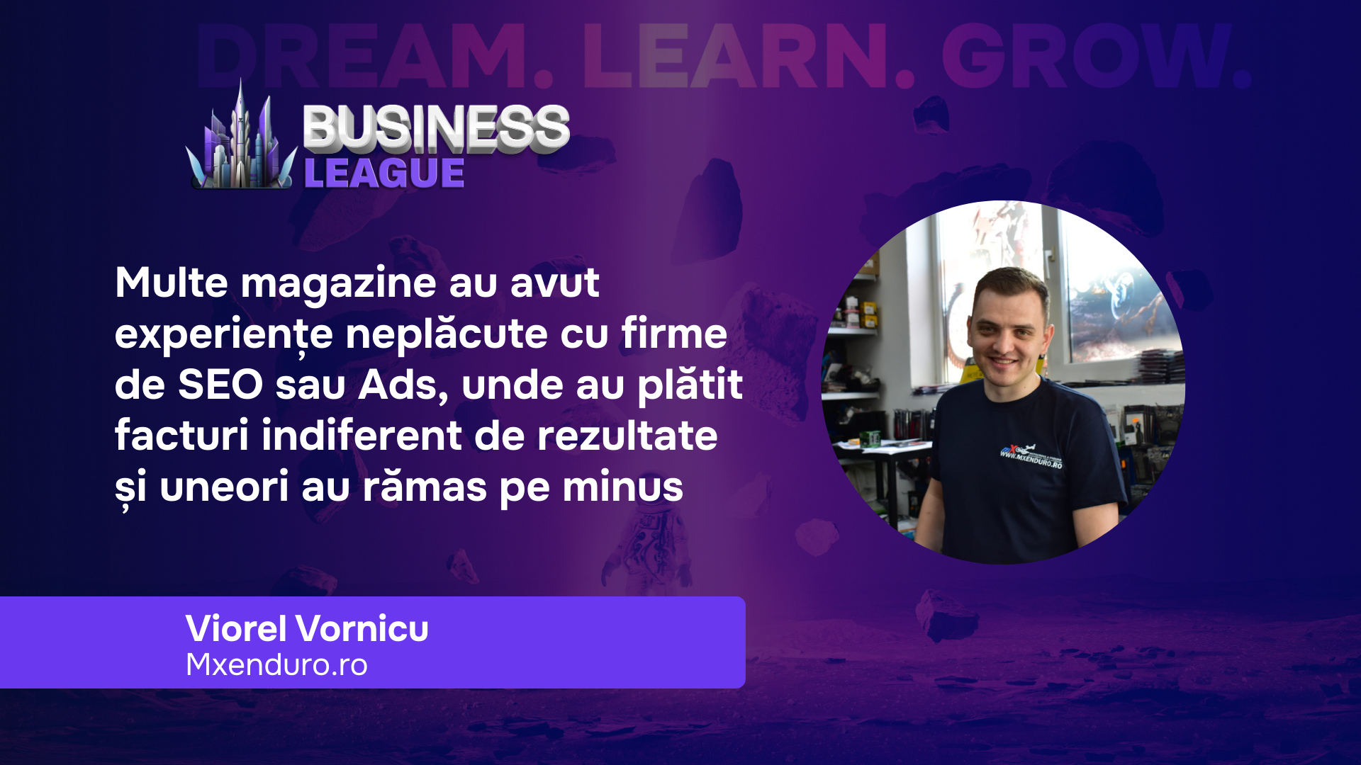 Viorel Vornicu (GM @ Mxenduro & Piese-biciclete.eu): ”Pentru noi, BusinessLeague a devenit un partener principal de dezvoltare”